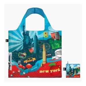 NWT LOQI New York City NY Tote Reusable Shopping Bag Tourist Souvenir w/ Pouch
